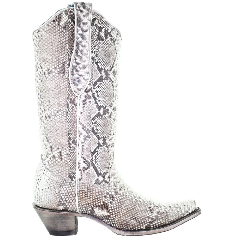 A3798 Snakeskin Snip Toe Cowboy Boots