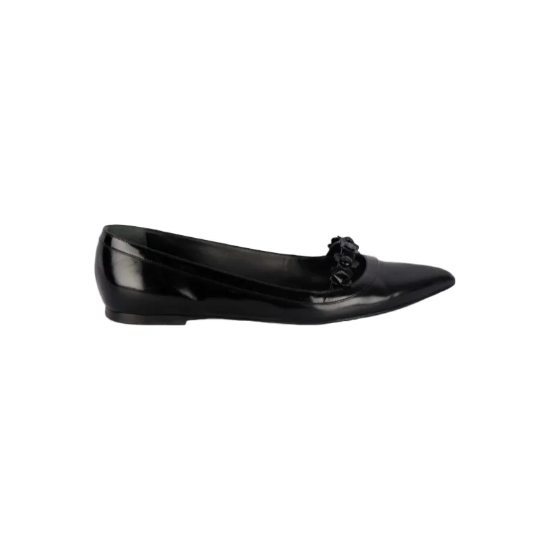 Louis Vuitton Black Fleur Pointed Toe Flat