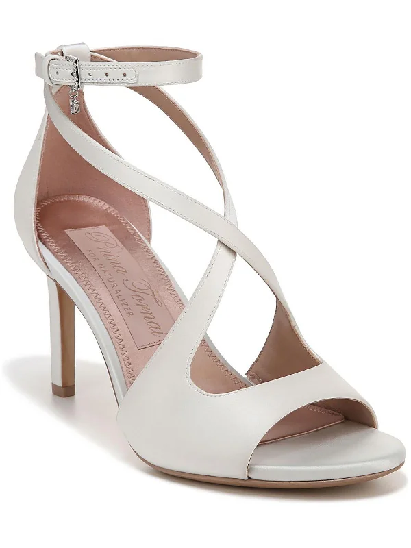 Deal of the Day Amor 2 Womens Satin Ankle Strap Heels