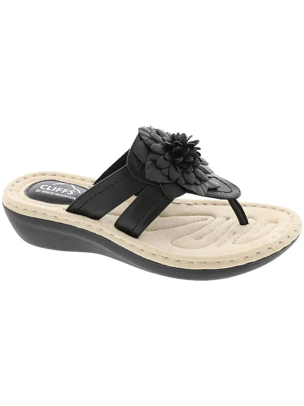 Extra Discount Cassia Womens aux Faux Leather Thong Sandals