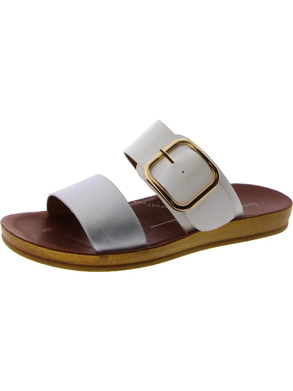 Your Shopping Spree Starts Here Doti Womens Faux Leather Arch Support Slide Sandals