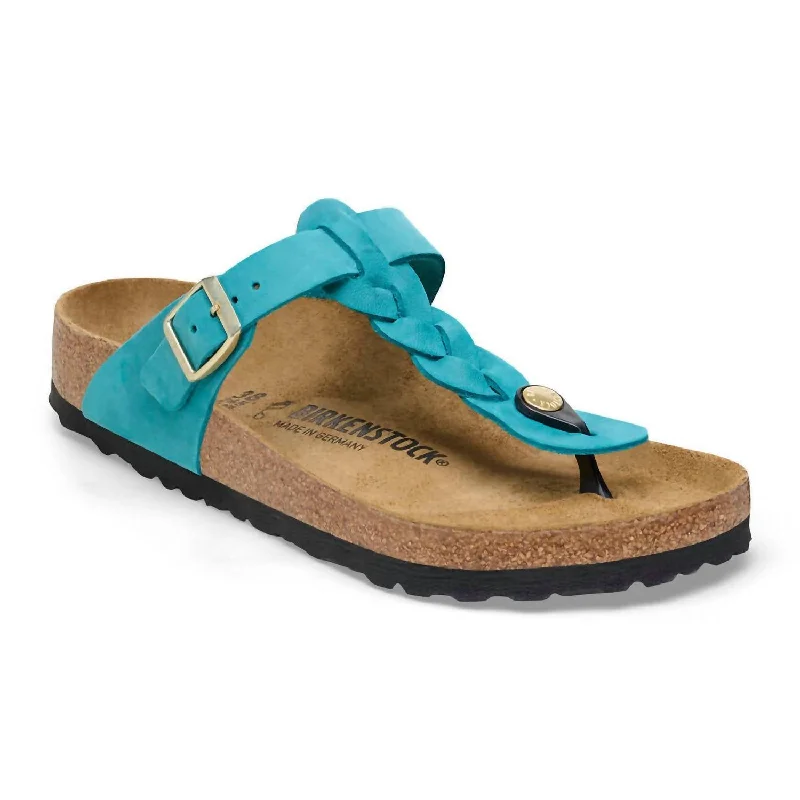 While Supplies Last Gizeh Braided Oiled Leather Sandal In Biscay Bay