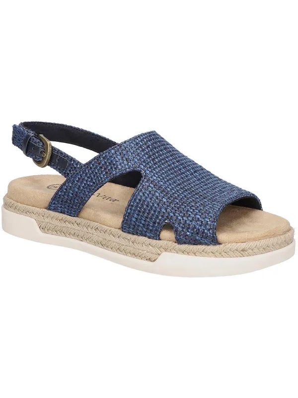 Kato Womens Woven Buckle Slingback Sandals