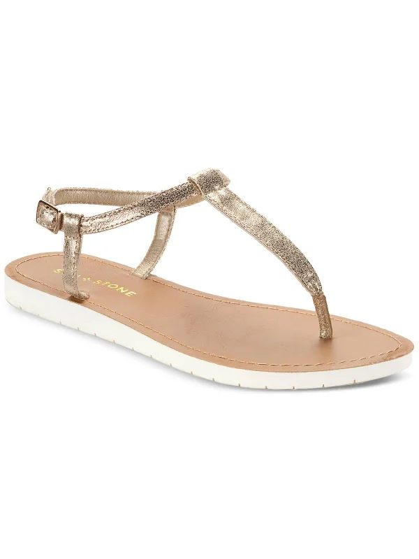 Huge Savings Kristi Womens Faux Leather Slingback Flat Sandals