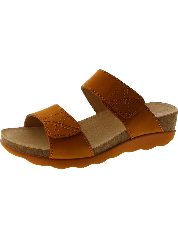 Limited Supply Maddy Milled Womens Nubuck Slip On Wedge Sandals