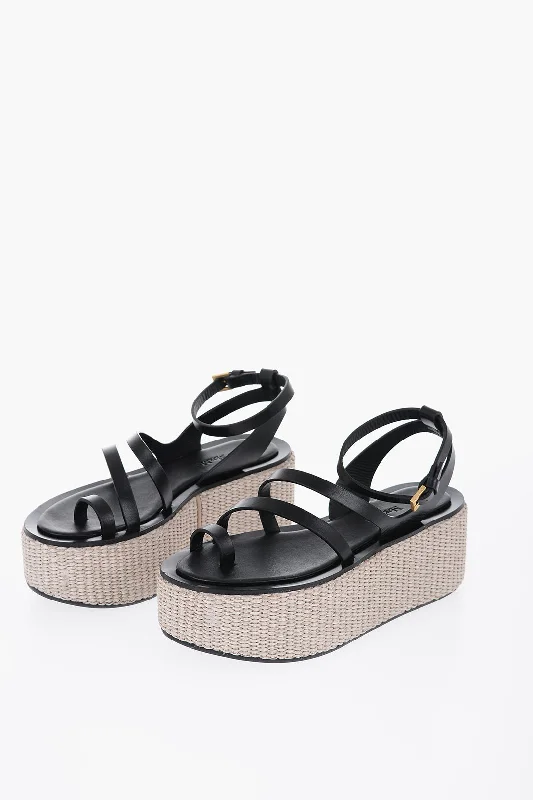 Friends and Family Sale Max Mara Leather Sandals With Platform 6 Cm