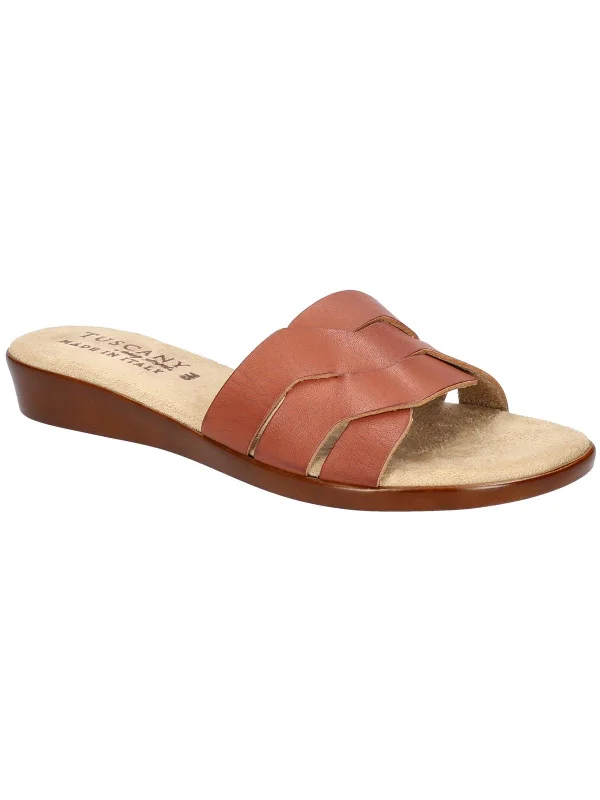 Overstock NICIA Womens Faux Leather Slide Sandals