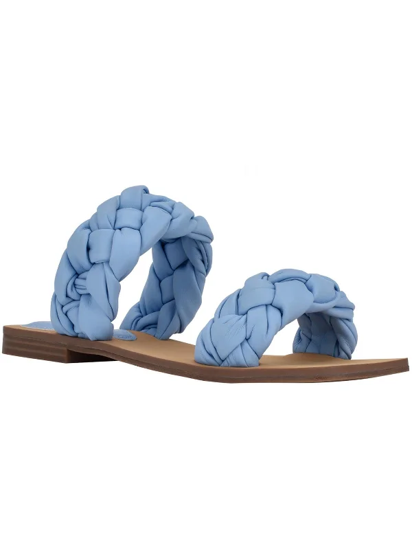 Daily Specials Raign Womens Faux Leather Flat Slide Sandals