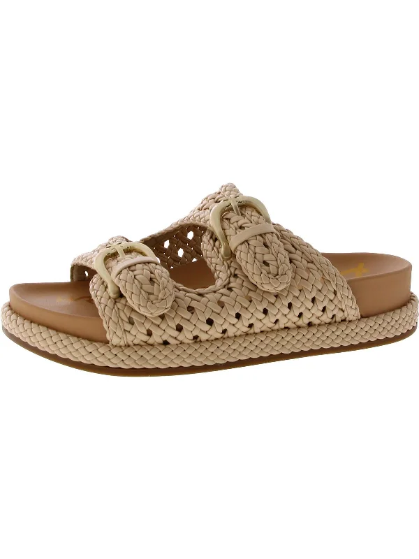 Low Price Reid Womens Faux Leather Slide Sandals