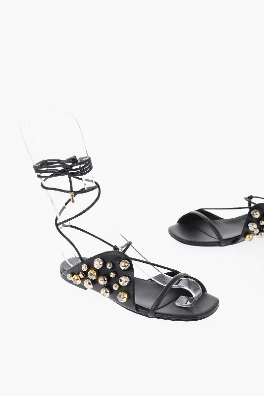 Price Meltdown Stella Mccartney Vegan Leather Sandals With Rhinestones Detail