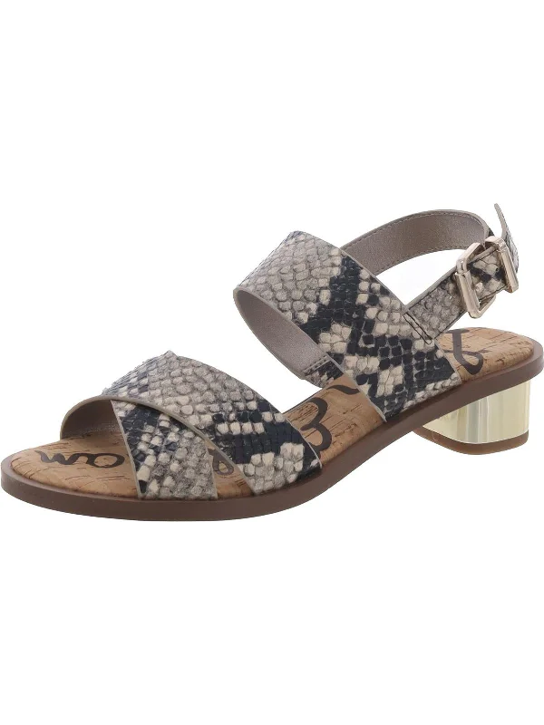 Deal Frenzy Teena 2 Womens Faux Leather Open Toe Slingback Sandals