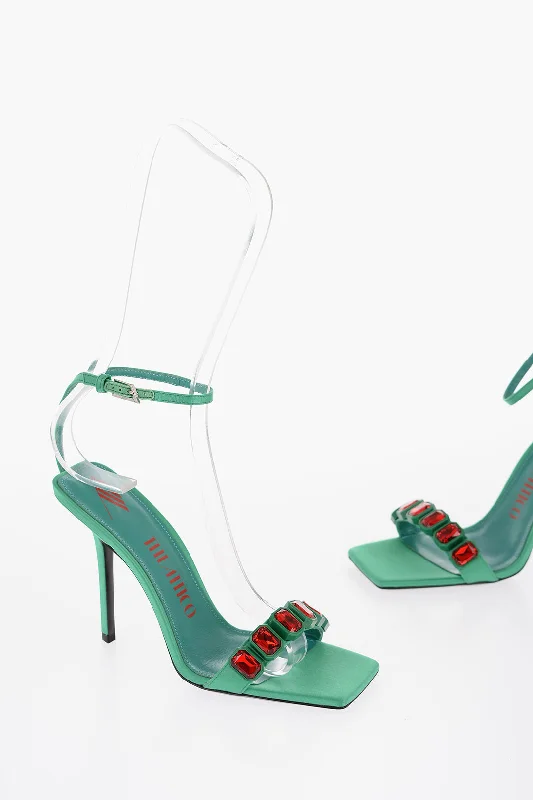 Special Discount The Attico Satin Sierra Ankle-Strap Sandals With Jewels Heel 11.5Cm