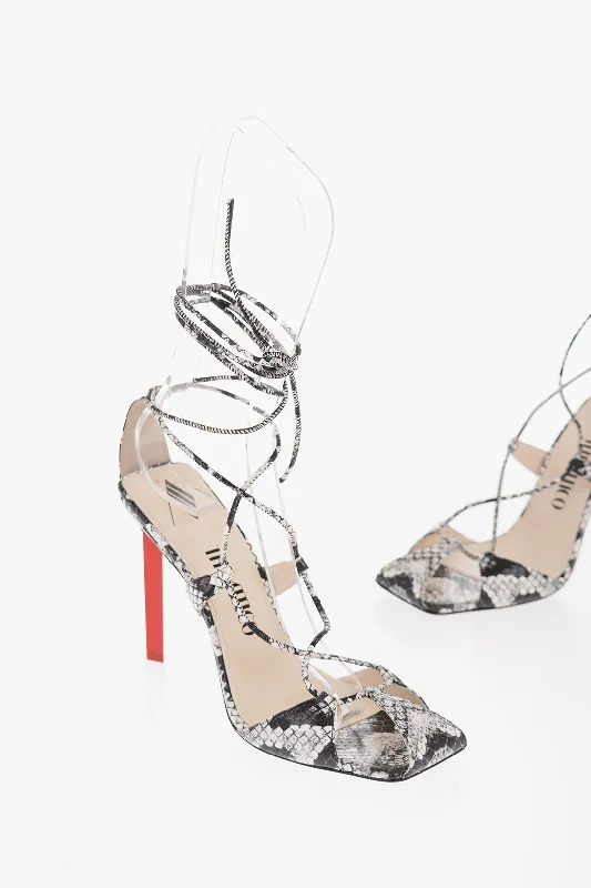 Limited Time Discount The Attico Snake- Effect Leather Adele Lace-Up Sandals 10,5Cm
