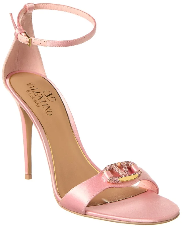 Midnight Madness Valentino VLogo Signature 100 Satin Sandal