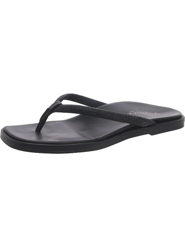 Seasonal Clearance Vista Shine Womens Leather Slip On Thong Sandals
