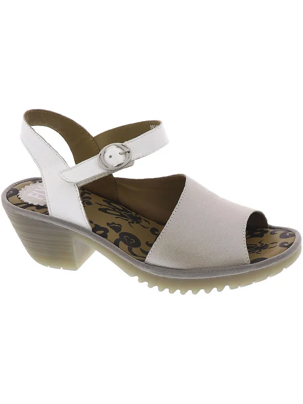 Weekend Steals Await WELY Womens Leather Ankle Strap Block Heel