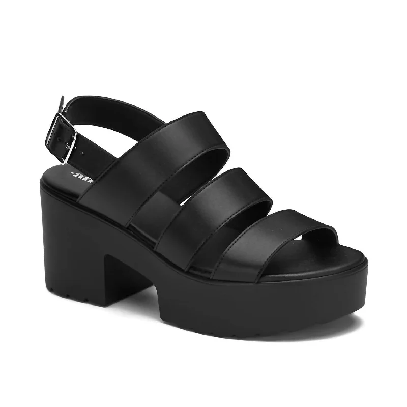 Year-End Clearance Women's Fashion Platform Sandals In Black