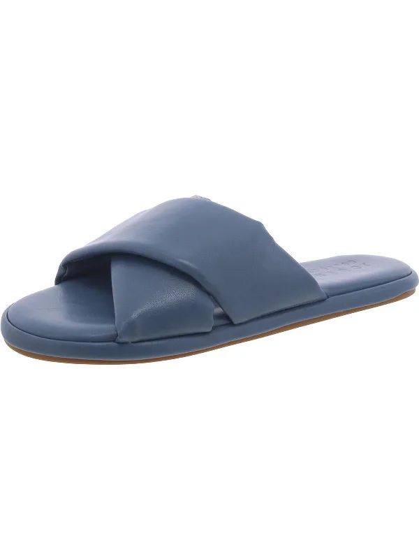 Time-Limited Discounts Just For You Womens Faux Leather Slip On Slide Sandals