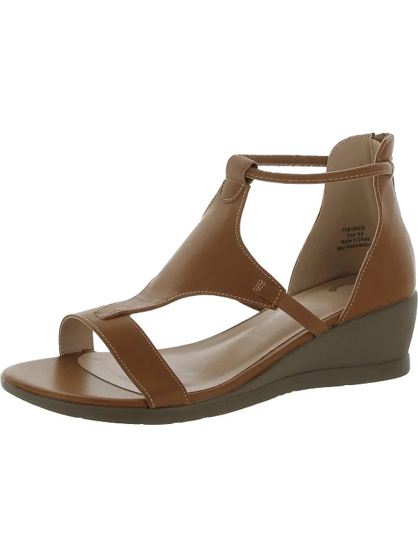 Your Weekend, Your Savings Womens Faux Leather Strappy Wedge Sandals