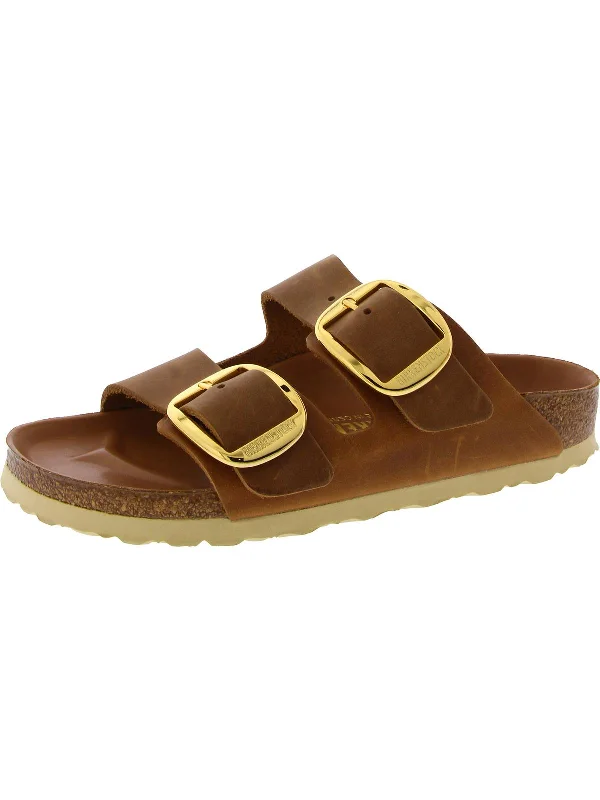 Womens Footbed Buckle Slide Sandals