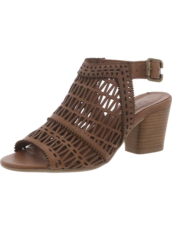 Don't Miss Womens Leather Cut-Out Ankle Strap