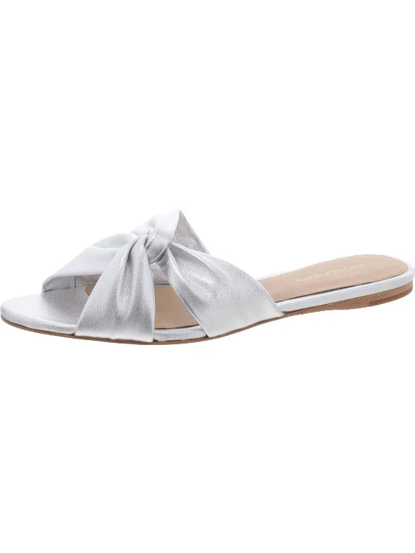 Flash Deal Womens Leather Flat Slide Sandals