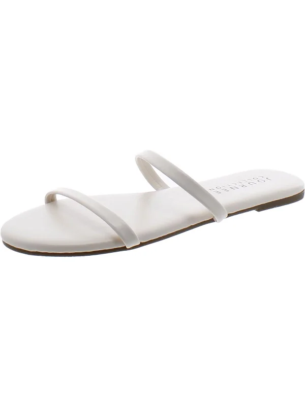 Treat Yourself To Amazing Discounts Womens Patent Double Strap Slide Sandals