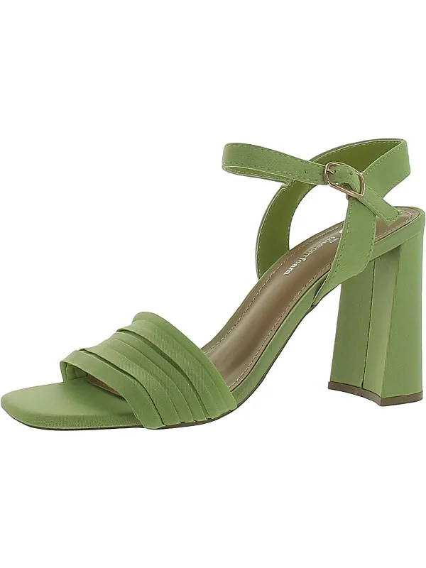 Weekend Shopping Extravaganza Womens Satin Ankle strap Block Heel