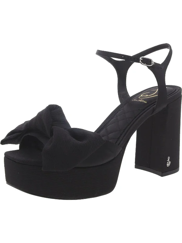 New Arrival Womens Satin Square Toe Block Heel