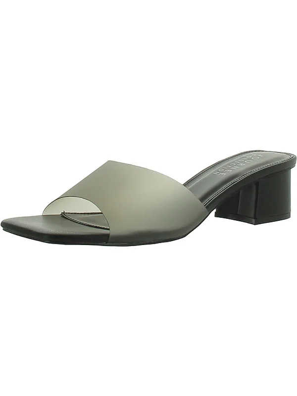 Womens Square toe Slip on Block Heel