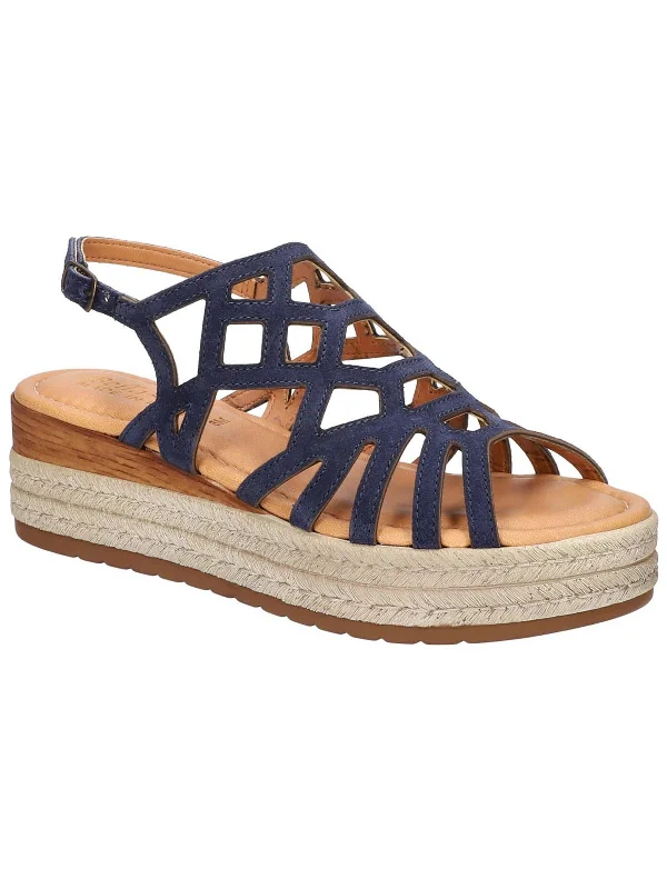 ZIP-ITALY Womens Suede Caged Flatform Sandals