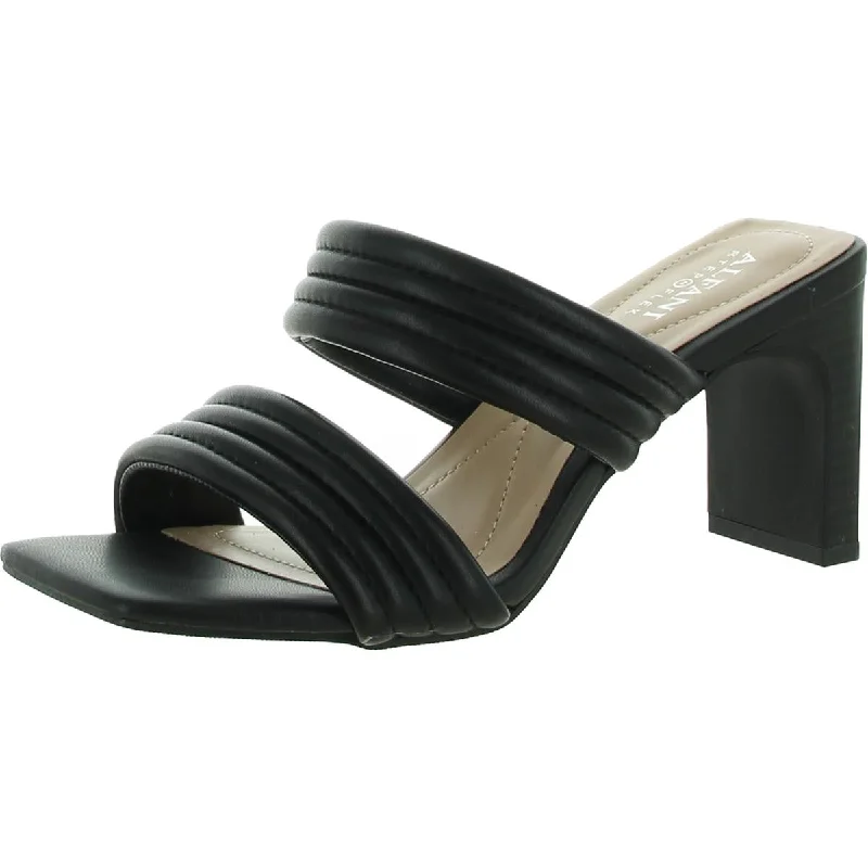 Super Bargain Stantonn Womens Leather Strappy Block Heels