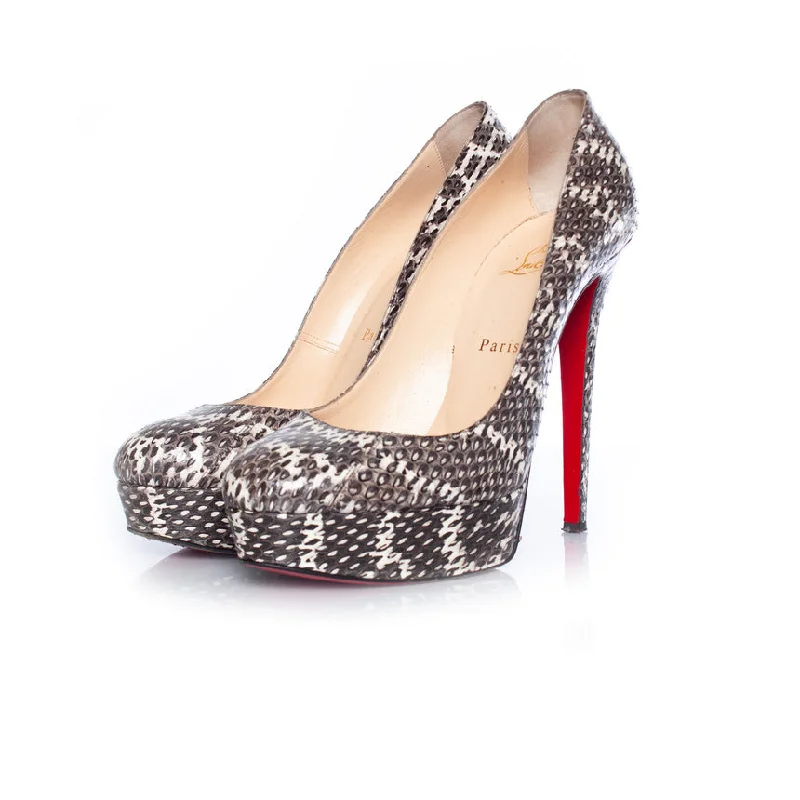 Bianca python platform pumps