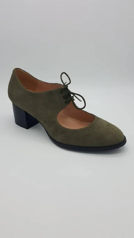 Caper Heel In Olive Green