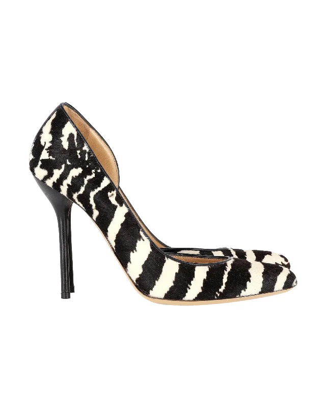 Gucci Zebra Pointed D'Orsay Pumps in Animal Print Pony Hair