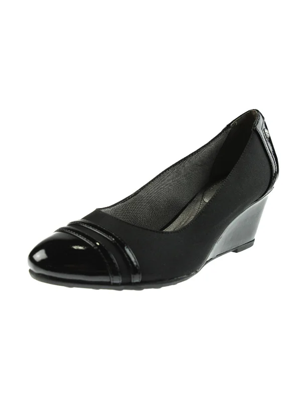 Weekend Offers You Can't Ignore Juliana Womens Patent Toe Cap Wedge Heels