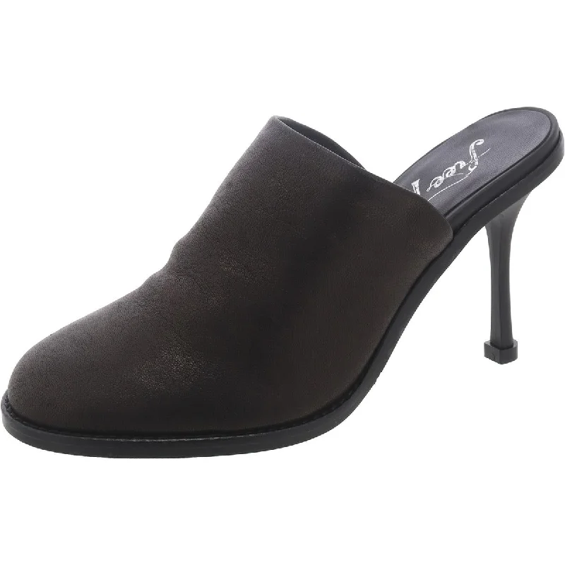 LEILA Womens Leather Slip On Mules