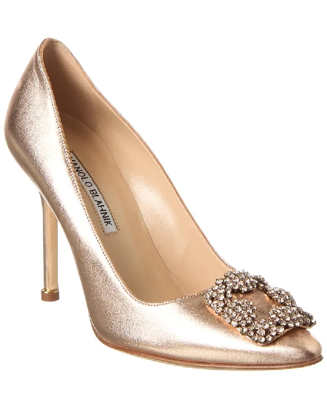 Manolo Blahnik Hangisi 105 Leather Pump