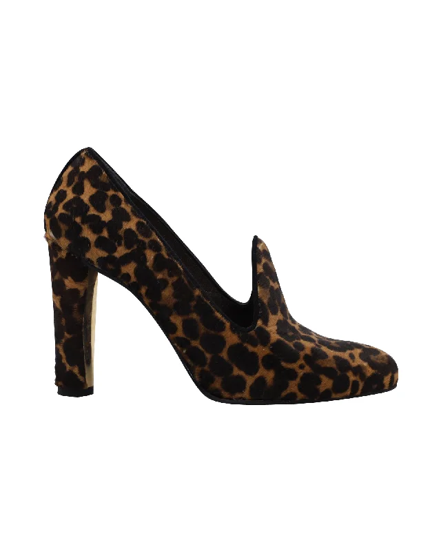 Stuart Weitzman for Russell & Bromley Leopard Print Heels in Multicolor Calfskin