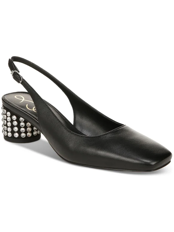 TERRA GEM Womens Leather Embellished Pumps