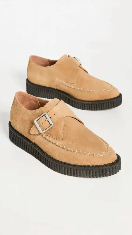 Women's 70S Creeper Shoes In Cuoio Suede